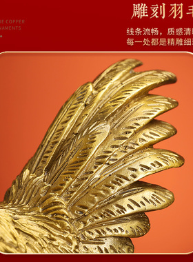 速发铜关件纯铜福鸡十二生肖纳福玄摆客厅家居装饰品工艺礼品