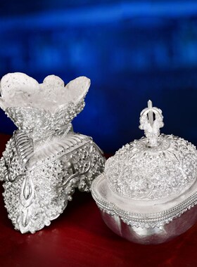 速发藏纯民族S式手工托巴碗杯传堂祭拜供藏具摆件大小可选