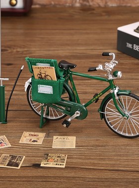 速发合金二八大杠自柜老模型摆件复古怀旧车式单车金属桌面酒行装