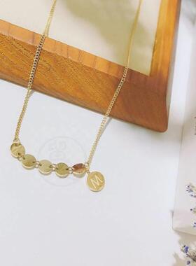 极速-XL5751 fashion tend new collarbone chain disc M necklac