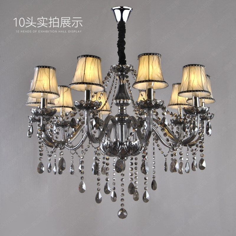 欧式烟灰色餐厅复古卧室水晶灯黑色大气客厅灯美容院KTV工程吊灯,淘宝优惠券,粉丝福利购,淘宝优惠卷