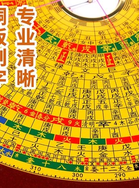 带生旺源集福堂八寸罗盘三元三合综F合盘全铜高精度精准强磁天池