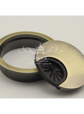 优质青古铜电脑桌面穿线孔 穿线盒 办公台穿线盒圆形盖板开孔53mm