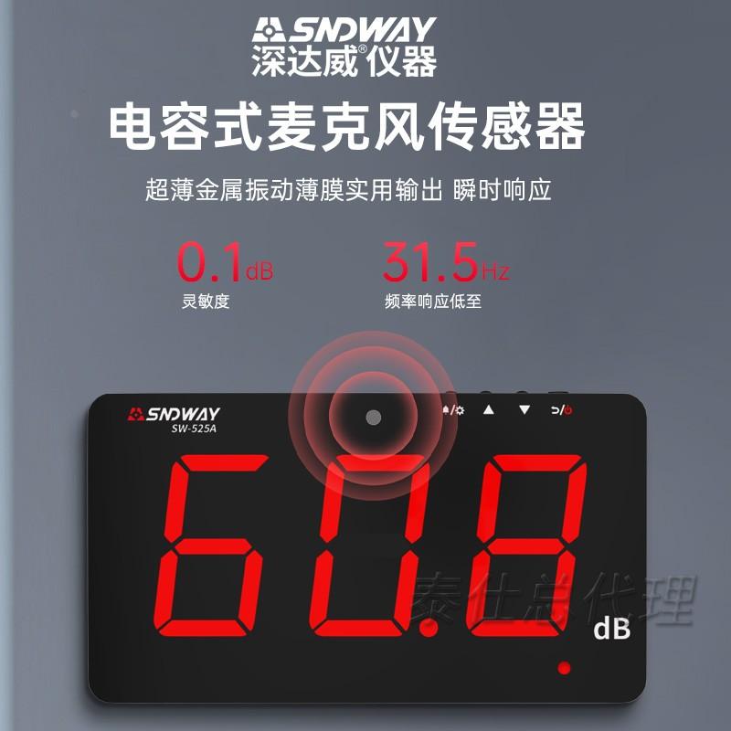 深达威SW-525A/B分贝仪检测仪家用超大屏幕壁挂式声级噪音SW525C - 图0