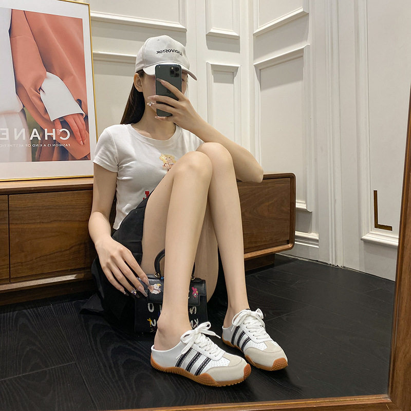 德训鞋大码女鞋41-43半拖鞋女2024新款丑萌半拖运动鞋平底休闲鞋G,淘宝优惠券,粉丝福利购,淘宝优惠卷