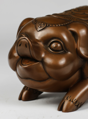 纯紫铜猪摆件 招财猪纯工艺品客厅家居装饰品 生肖猪礼品送领导