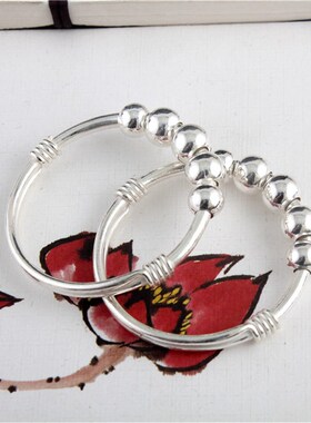 宝宝银手镯 儿童银手镯 990足银 男女 婴儿纯银手镯脚镯 小孩子