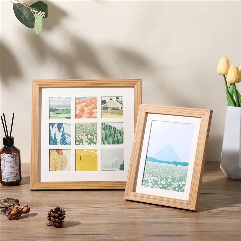 实木相框摆台a3a4木质油画棒寸6寸7寸8寸10寸正方形挂墙画框 - 图0