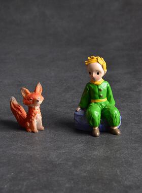 新款直销树脂小王子狐狸家居摆件蛋糕烘焙装饰桌面客厅工艺品送礼