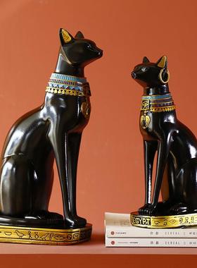 新款直销创意异域风情埃及猫摆件树脂工艺品 实用装饰书挡烛台软