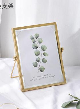 新款直销金属立体玻璃几何铁艺相框 ins金色铁艺创意 4 6 7寸 相