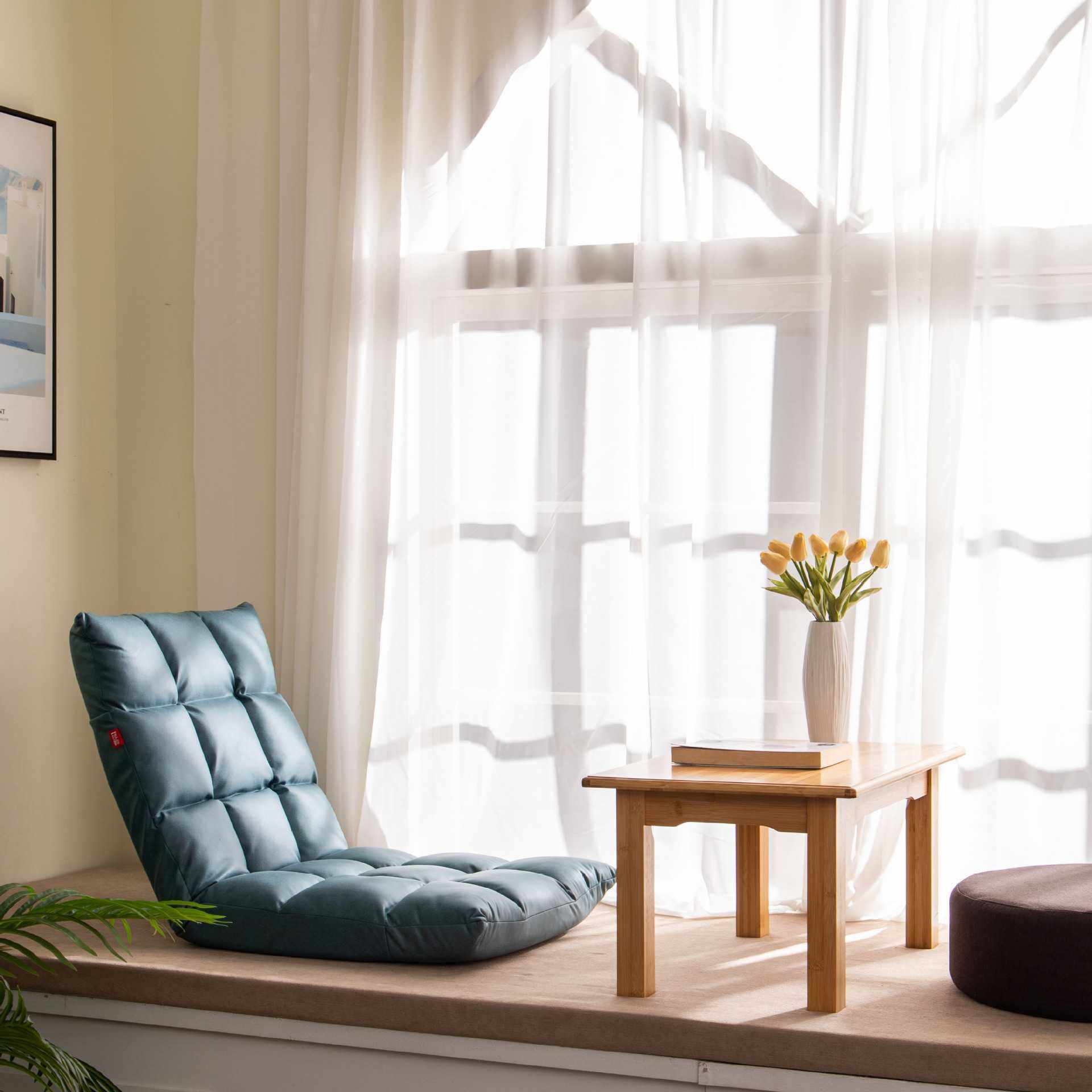 新款直销日式地板懒人沙发飘窗榻榻米床上靠背椅子科技布乳胶出品,淘宝优惠券,粉丝福利购,淘宝优惠卷