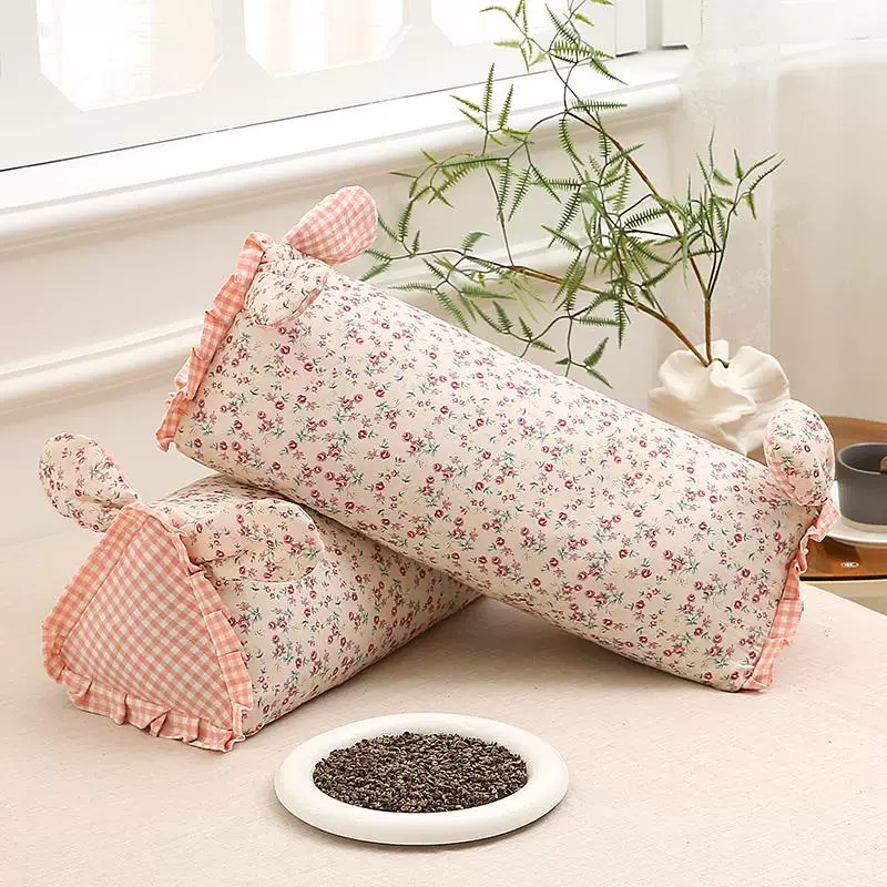 Cotton double-layer detachable fresh handheld pillow, with neck protection