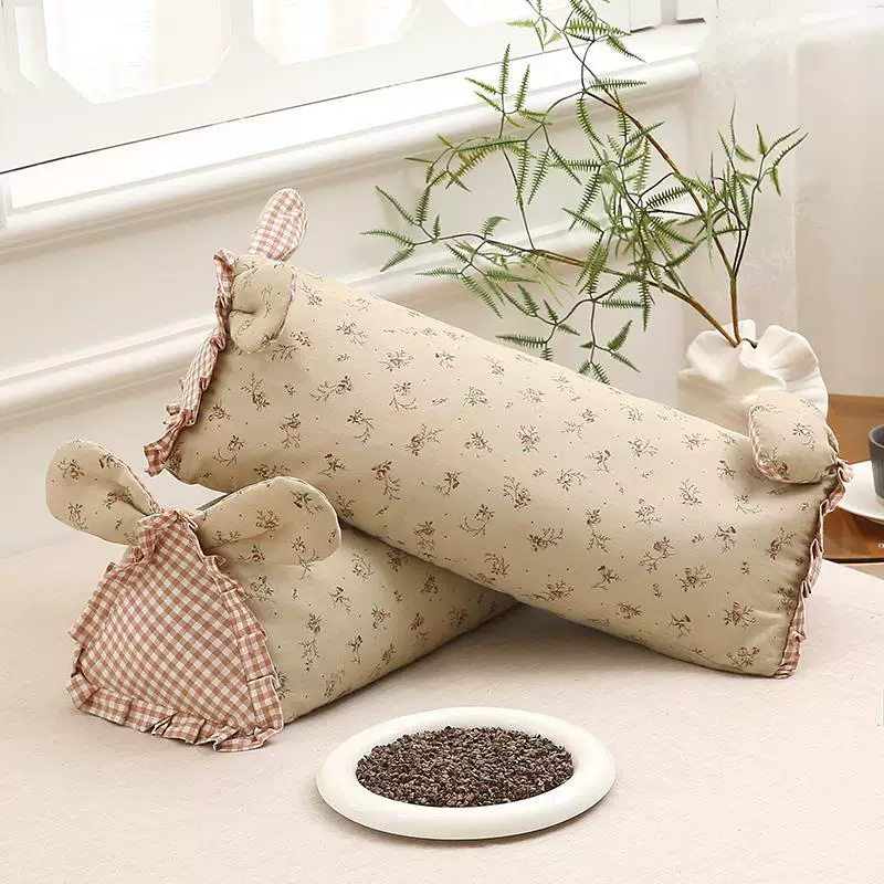 Cotton double-layer detachable fresh handheld pillow, with neck protection