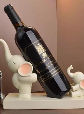 创意大象餐边柜酒架客厅酒柜装饰品红酒架摆件轻奢高档电视柜摆设