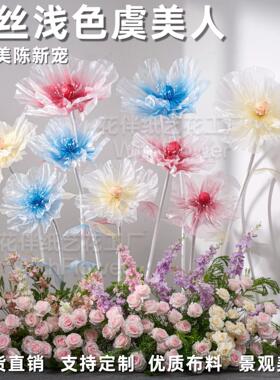 丝网花婚庆花艺道具路引仿真花舞台摆件商场展示橱窗美陈手工花