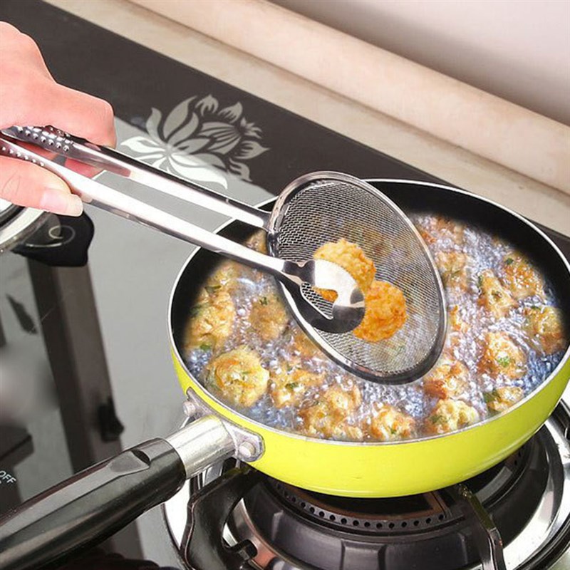 推荐Oil Frying Clamp Filter Stainless Steel Spoon Vegetables-图2