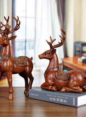 招财鹿摆件创意家居摆设现代简约客厅电视柜装饰品乔迁新居送礼品
