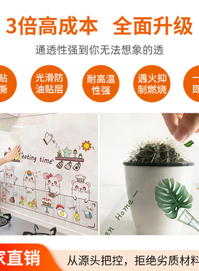 好货厨房防油贴纸家用透明油烟机瓷砖墙贴橱柜灶台阻燃耐高温墙纸