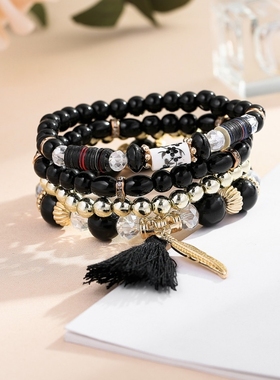 我们的婚姻白百何沈彗星同款手錬彩色手环波西米亚风格手串