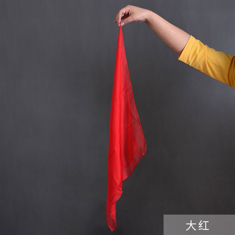 舞蹈丝巾考级手绢花胶州秧歌纱巾小方巾跳舞红色用表演正方形道具 - 图2