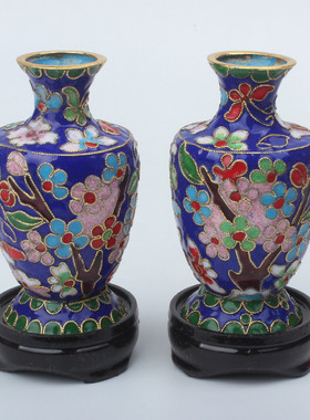 好货北京景泰蓝花瓶3寸4寸铜胎掐丝珐琅彩工艺品摆件中式礼品花瓶