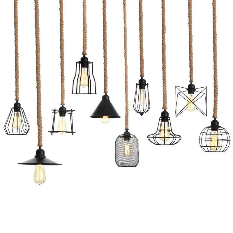 工业风复古艺个性餐铁厅啡走道饰吧台咖馆装麻绳吊灯,淘宝优惠券,粉丝福利购,淘宝优惠卷