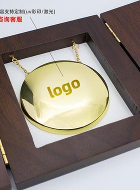 现货礼品上市铜锣桌面摆件新创意新中式纪念品金色锣鼓道具开道锣