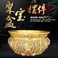 黄铜狮头聚宝盆摆件黄铜家用客厅办公室开业装饰铜制聚宝盆摆件