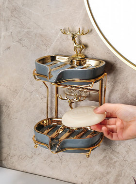 轻奢高档肥皂香皂盒置物架创意样板间浴室摆件卫生间厕所壁挂收纳