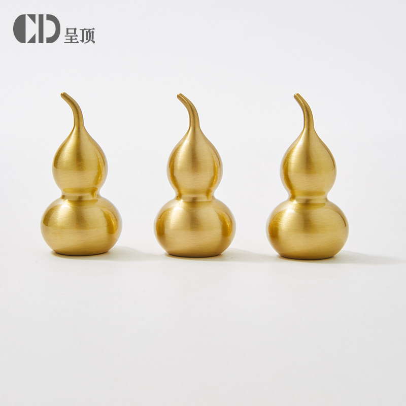 葫芦拉手个性创意黄铜中式厨房抽屉衣柜门金色纯铜五金单孔门把手,淘宝优惠券,粉丝福利购,淘宝优惠卷