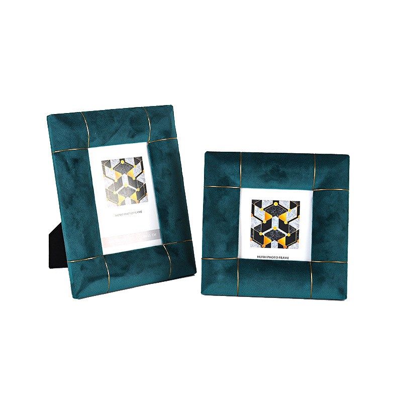 轻奢天鹅绒布相框摆台6寸4寸现代立体正方形金属桌面装饰高档摆设,淘宝优惠券,粉丝福利购,淘宝优惠卷