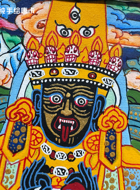 『藏说』西藏纯手绘扎基拉姆唐卡藏式文玩嘎乌盒饰品项链吊坠佛牌