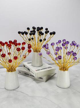 奢代轻客厅电视柜紫色花BBL开现贵创意家居摆件高富端软装饰品摆