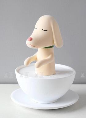 创意卡通狗公仔茶杯犬装饰样板间儿童房电视柜咖啡馆潮流软装摆件