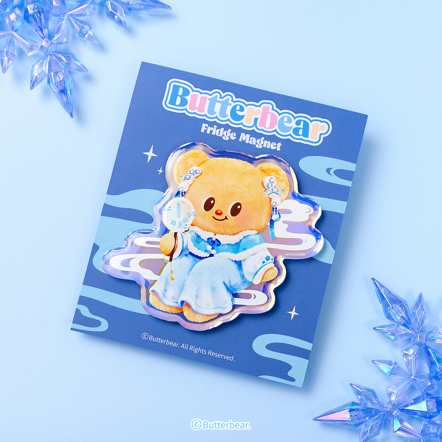 黄油小熊Butterbear冬日国风冰箱贴可爱创意卡通亚克力磁吸装饰贴,淘宝优惠券,粉丝福利购,淘宝优惠卷