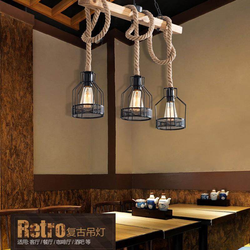 美长复式古工业风酒吧餐厅网咖吊灯个性吧台橱窗店创意麻绳吊803,淘宝优惠券,粉丝福利购,淘宝优惠卷