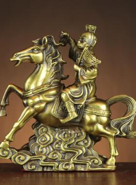 黄铜马上封侯摆件马上猴拿印猴生肖家里客厅书房办公室小号装饰
