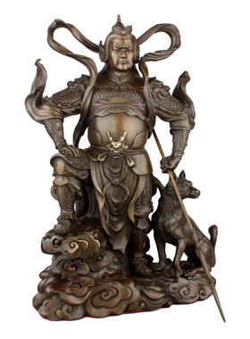 精选纯铜二郎神神像杨戬铜像摆件二郎真君家居装饰工艺品客厅摆件