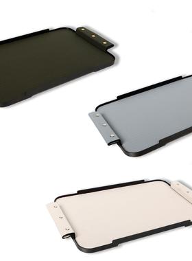 现代简约轻奢编织纹皮革托盘摆件样板房售楼处软装饰品桌面收纳盘