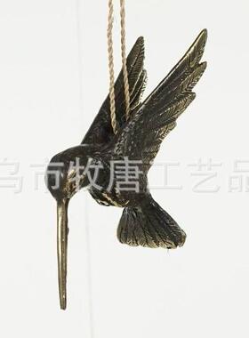 新品青铜蜂鸟挂饰树脂摆件工艺品庭院书房装饰现货生日礼品