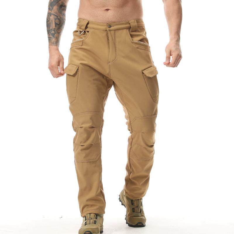 现货秋冬软壳作战男裤户外加绒保暖军迷裤耐磨多口袋战术长裤,淘宝优惠券,粉丝福利购,淘宝优惠卷