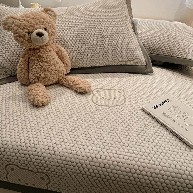 新款PE凉感凉豆豆凉席三件套折叠席子可机洗夏季款空调软席,淘宝优惠券,粉丝福利购,淘宝优惠卷