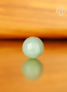 建廷俄料碧玉粉青无相珠 11.5mm P20 羊脂玉精工和田玉配珠散珠