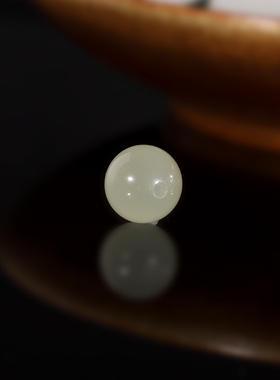 建廷和田玉晴水散珠10mm 单颗高冰冰种羊脂玉圆珠单珠配珠隔珠