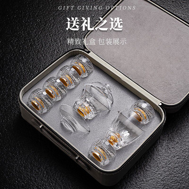 旅行玻璃功夫茶具套装户外便捷式泡茶壶茶杯小套露V营旅游喝茶装,淘宝优惠券,粉丝福利购,淘宝优惠卷