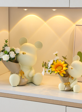 速发面兰迪色熊小摆件玄关桌莫装饰品客厅电视柜酒柜礼居乔迁家物