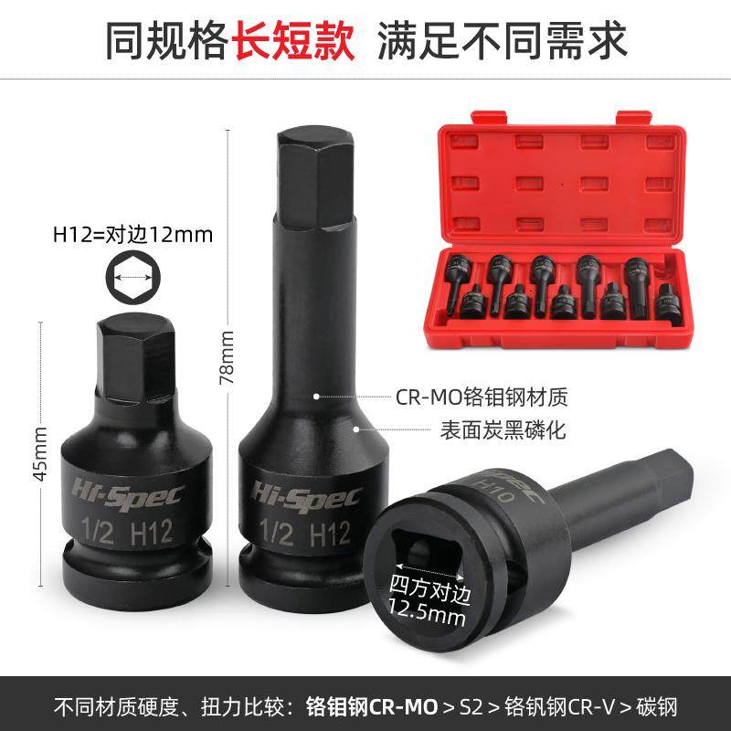 内六角风炮套筒套装t30t40t50梅花六角电动扳手花键工具m10m12m14,淘宝优惠券,粉丝福利购,淘宝优惠卷