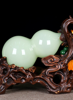 极速玉石葫芦摆件乔迁新居礼品客厅玄关酒柜隔断工艺装饰新房搬家