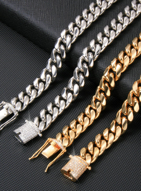 Stainless Necklace Men Simple Handmade Strand Bead Necklace